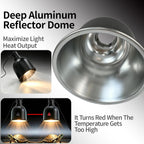 5.5" Deep Dome Reptile Light Fixture For Heat Lamp Focused Heat Lighting