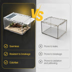 Reptile PC Tank Escape Proof Magnetic Lid Snail Terrarium Spider Enclosure