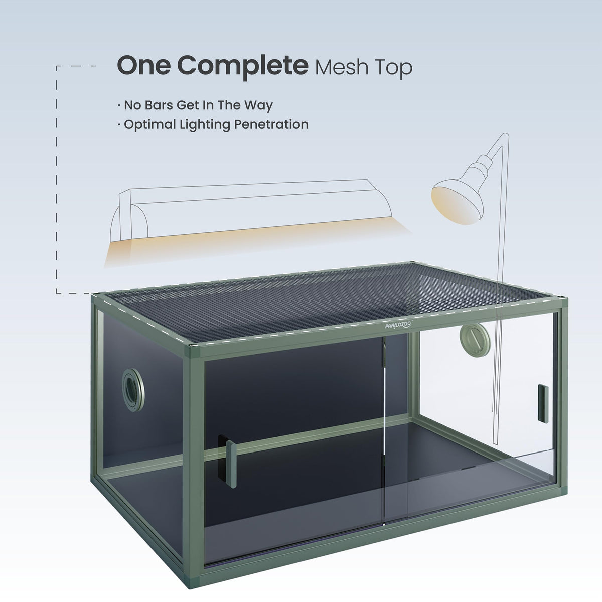 Phailozoo 120 Gallon Reptile Tank, Stackable 4x2x2 Reptile Enclosure