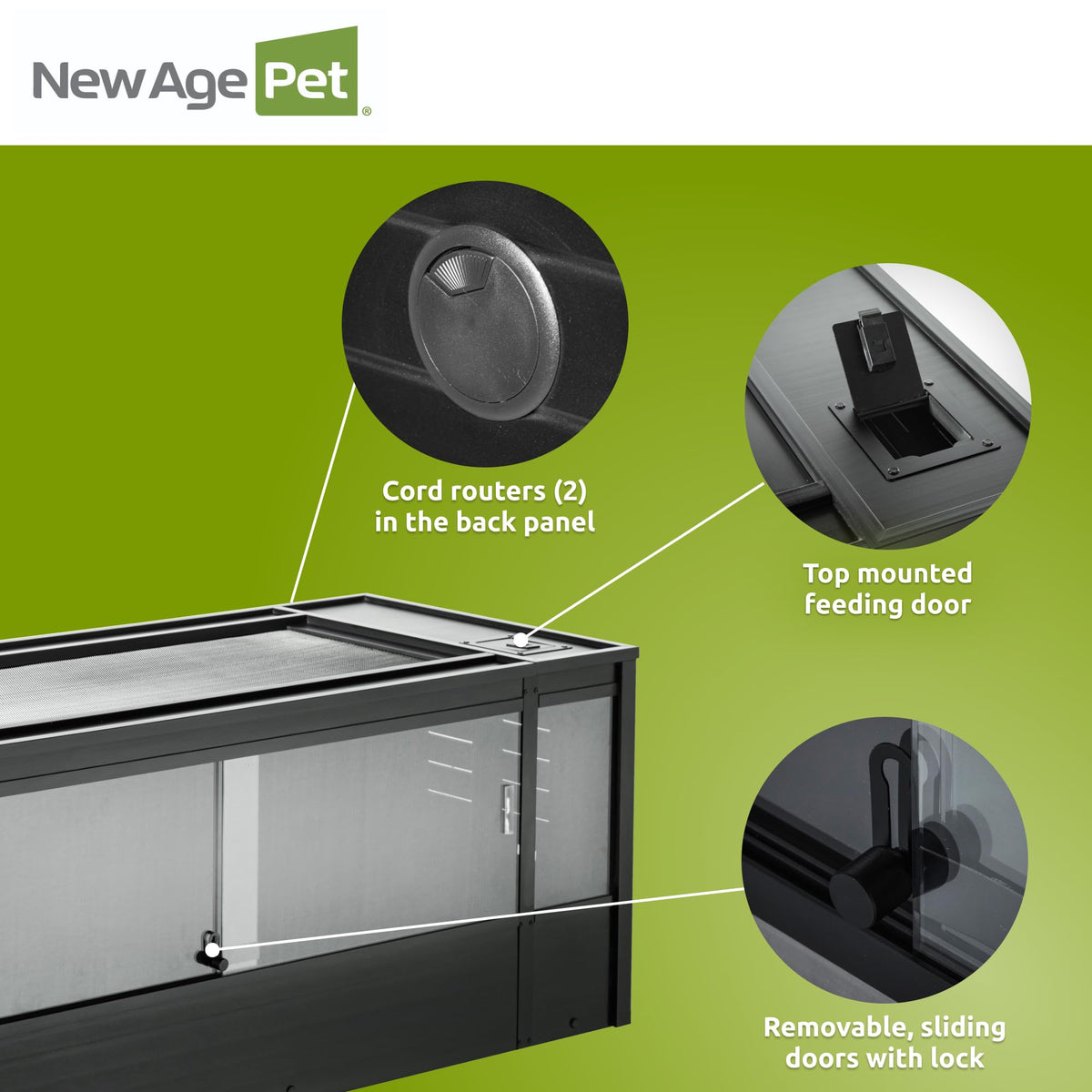 New Age Pet® ECOFLEX® 48" Mojave Reptile Enclosure, Large, Grey