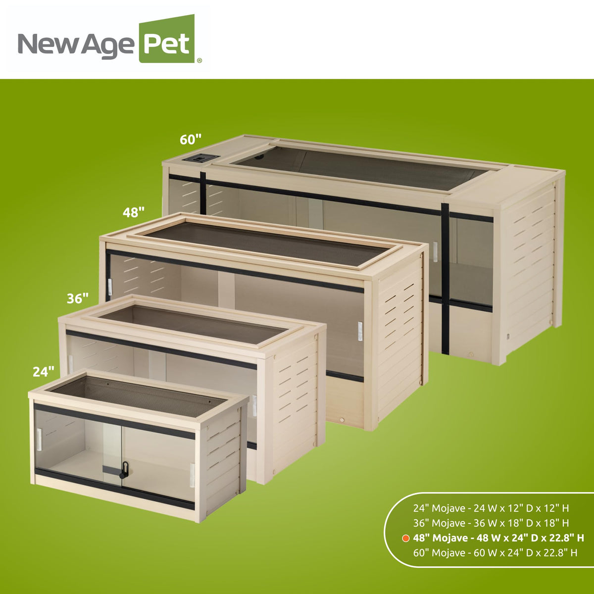 New Age Pet® ECOFLEX® 48" Mojave Reptile Enclosure, Large, Grey