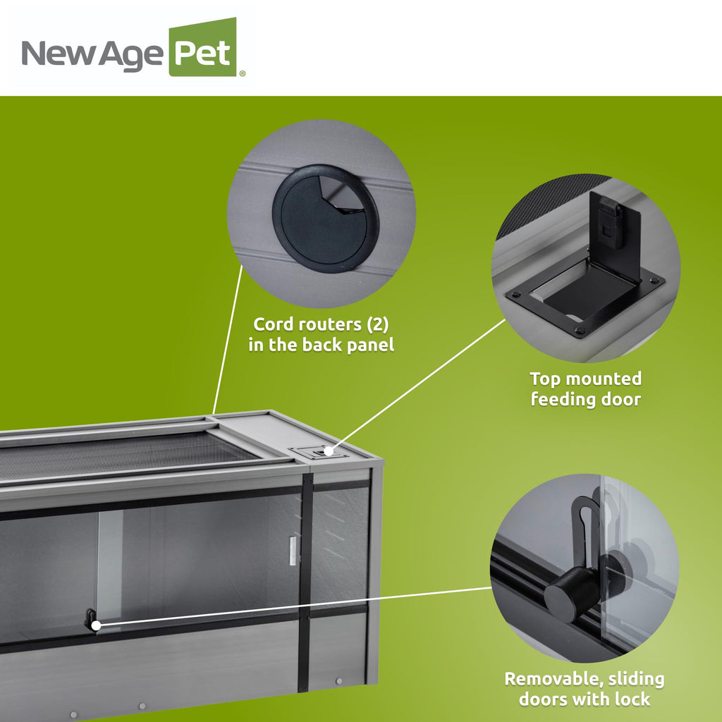 New Age Pet® ECOFLEX® 48" Mojave Reptile Enclosure, Large, Grey
