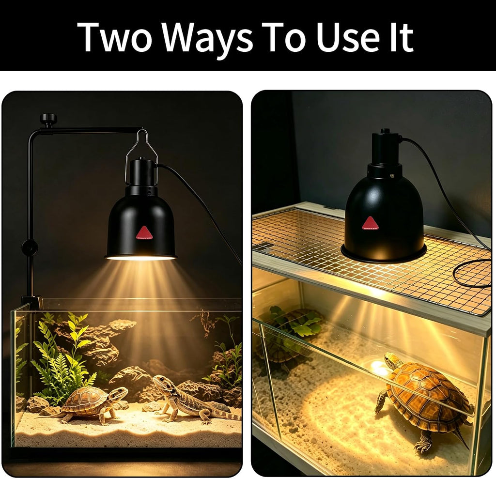 5.5" Deep Dome Reptile Light Fixture For Heat Lamp Focused Heat Lighting