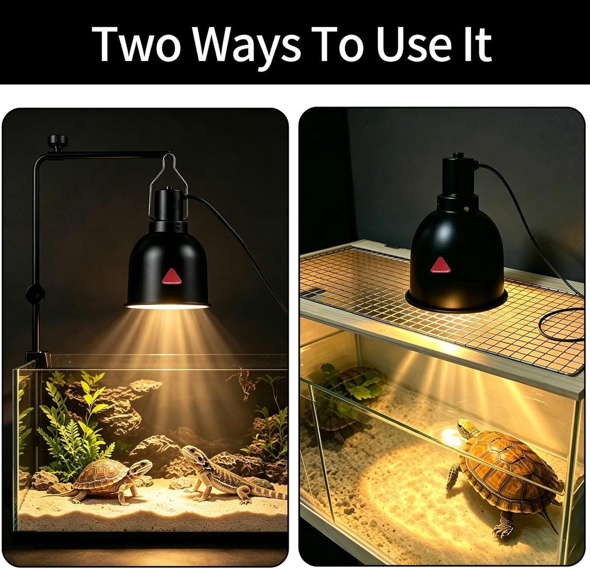 5.5" Deep Dome Reptile Light Fixture For Heat Lamp Focused Heat Lighting