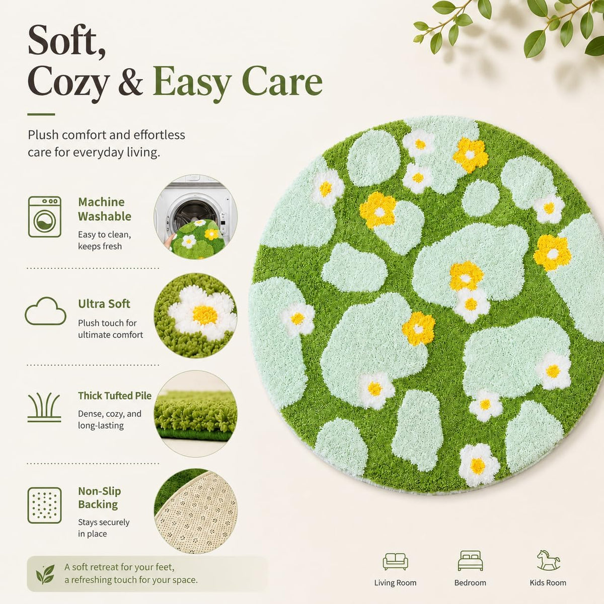 Cat Bed Pad Cat Carpet Mat for Pet Kitty Puppy (Light Green)