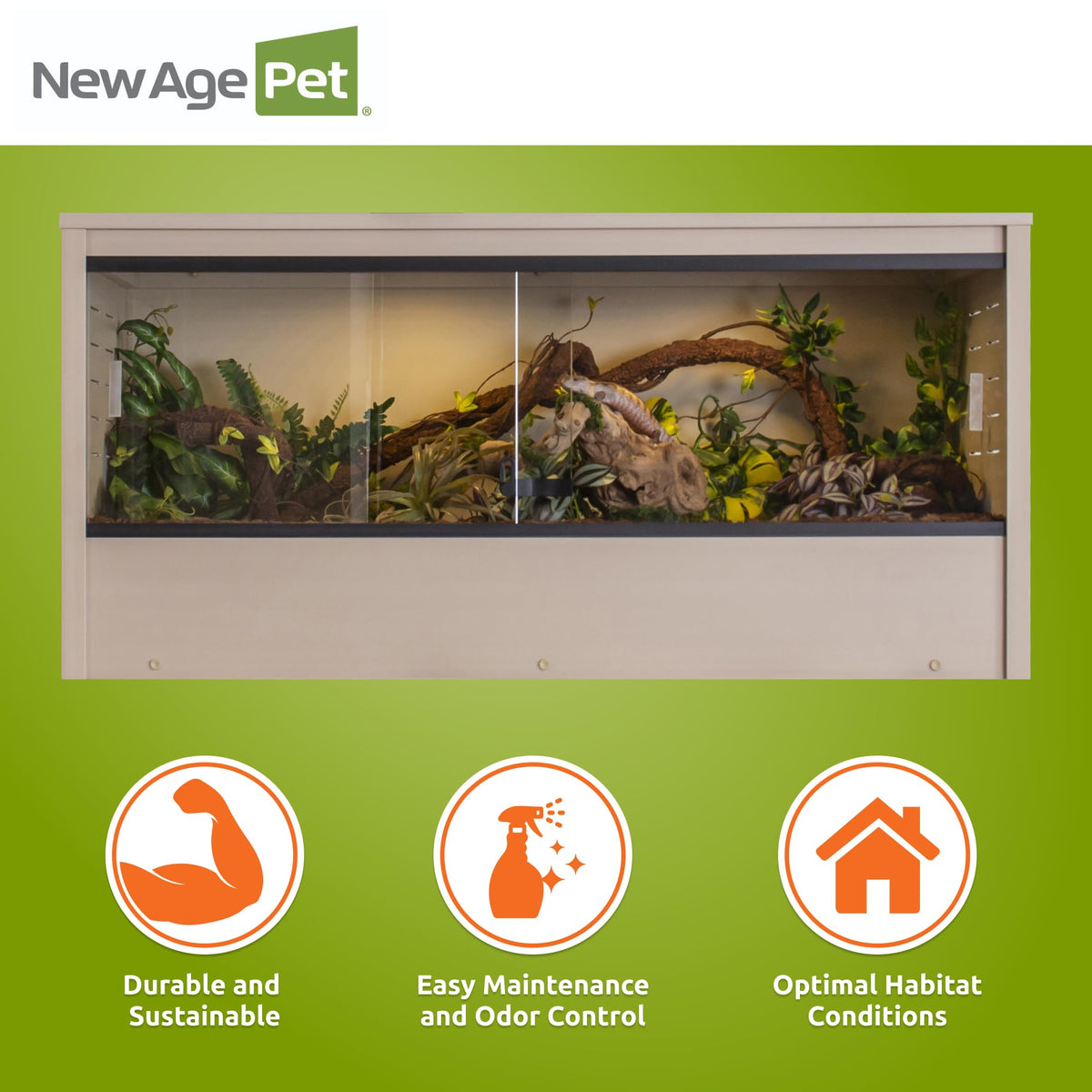 New Age Pet® ECOFLEX® 48" Mojave Reptile Enclosure, Large, Grey