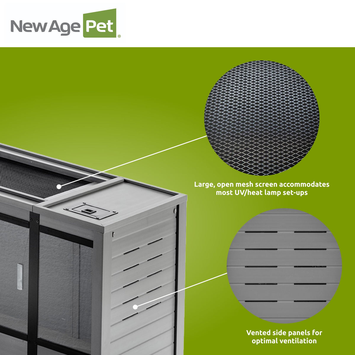 New Age Pet® ECOFLEX® 48" Mojave Reptile Enclosure, Large, Grey