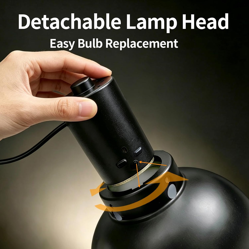 5.5" Deep Dome Reptile Light Fixture For Heat Lamp Focused Heat Lighting