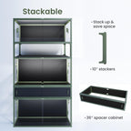 Phailozoo 120 Gallon Reptile Tank, Stackable 4x2x2 Reptile Enclosure