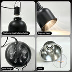 5.5" Deep Dome Reptile Light Fixture For Heat Lamp Focused Heat Lighting