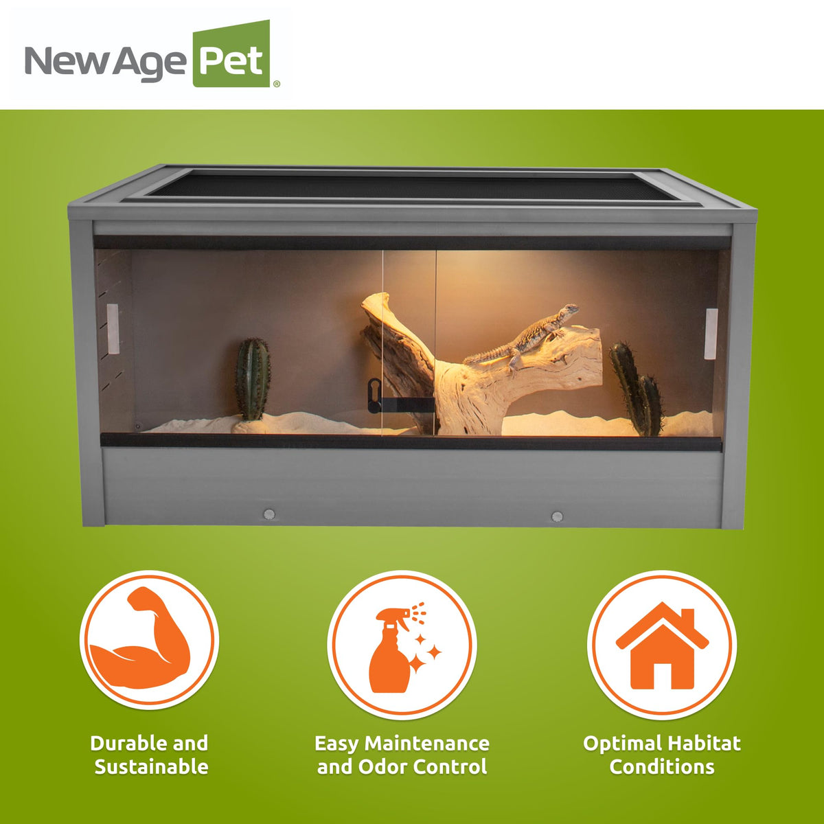New Age Pet® ECOFLEX® 48" Mojave Reptile Enclosure, Large, Grey