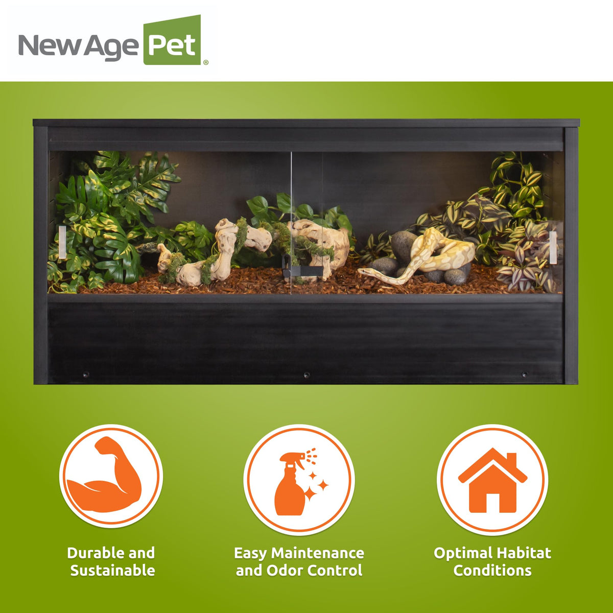 New Age Pet® ECOFLEX® 48" Mojave Reptile Enclosure, Large, Grey