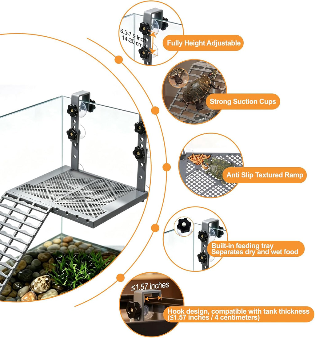Adjustable Hanging Turtle Basking Platform Tortoise Habitat Above Tank
