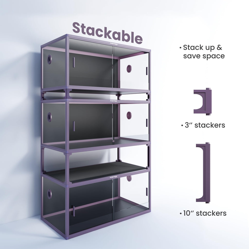 Phailozoo 120 Gallon Reptile Tank, Stackable 4x2x2 Reptile Enclosure