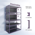 Phailozoo 120 Gallon Reptile Tank, Stackable 4x2x2 Reptile Enclosure