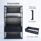 Phailozoo 120 Gallon Reptile Tank, Stackable 4x2x2 Reptile Enclosure