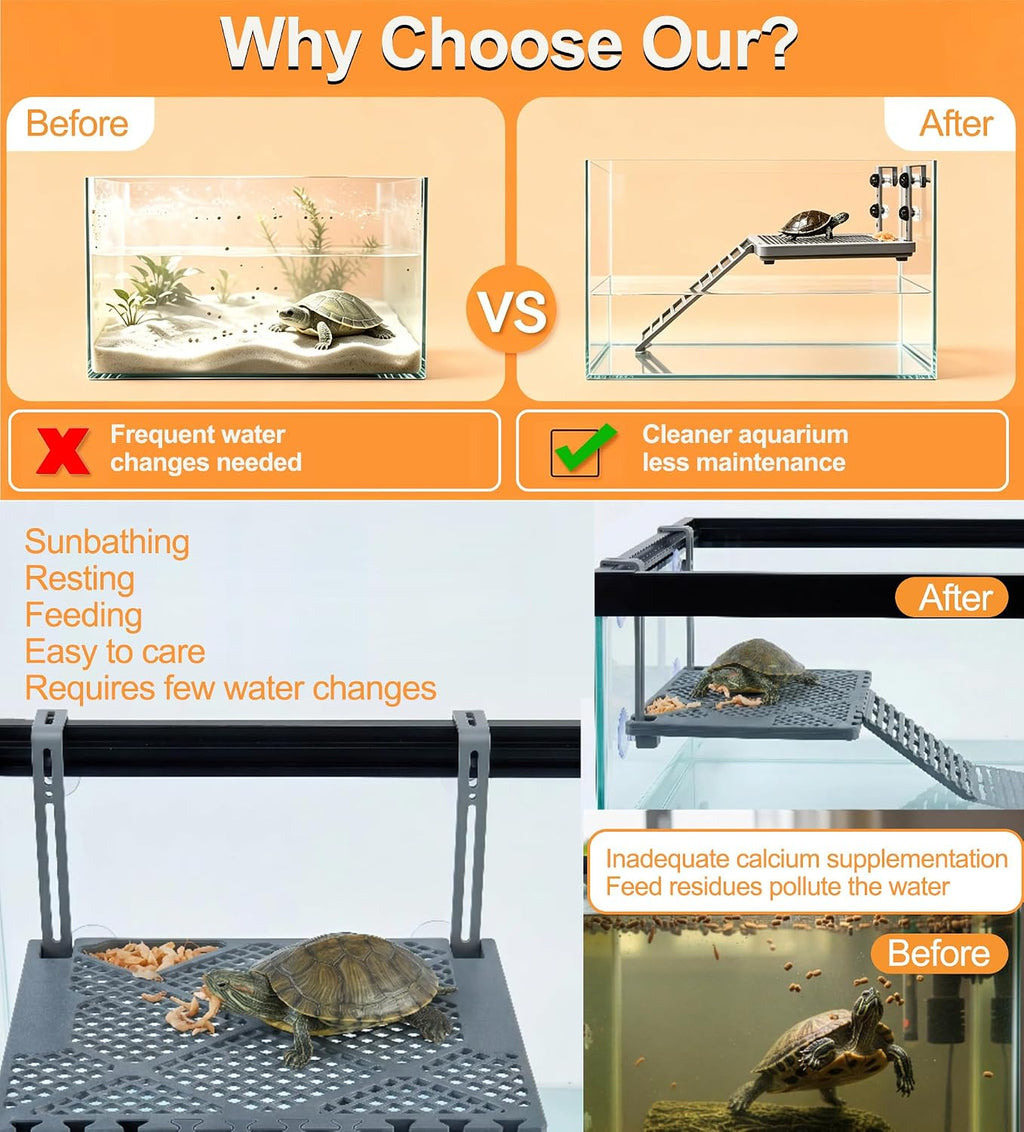 Adjustable Hanging Turtle Basking Platform Tortoise Habitat Above Tank