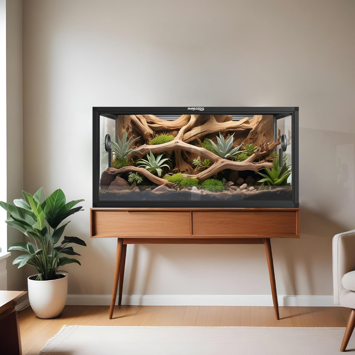 Phailozoo 120 Gallon Reptile Tank, Stackable 4x2x2 Reptile Enclosure