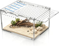 Reptile PC Tank Escape Proof Magnetic Lid Snail Terrarium Spider Enclosure