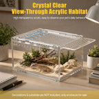 Reptile PC Tank Escape Proof Magnetic Lid Snail Terrarium Spider Enclosure