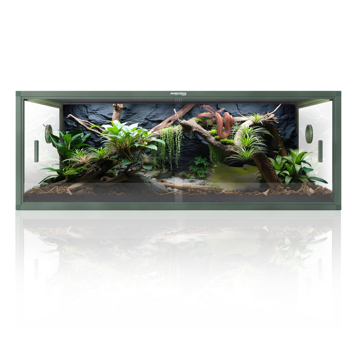 Phailozoo 120 Gallon Reptile Tank, Stackable 4x2x2 Reptile Enclosure