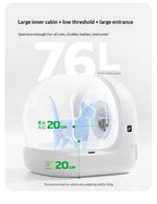 Extra Large Self-Cleaning Cat Litter Box, Enclosed Smart Toilet with Odor Control for Indoor Cats, Pet Furniture