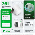 Extra Large Self-Cleaning Cat Litter Box, Enclosed Smart Toilet with Odor Control for Indoor Cats, Pet Furniture