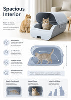 Cleaning Cat Litter Box for Automatic Odor Removal Sterilization Semi Enclosed