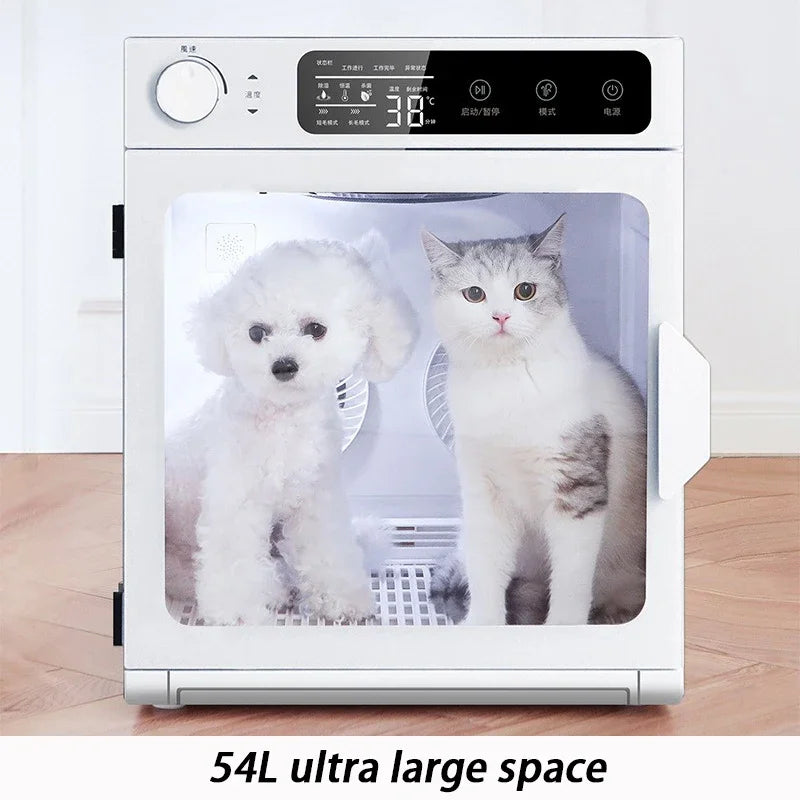 1100W Pet Dryer Box 54L Silent Sterilize Pet Dryer Machine Grooming Short Long Hair Cats Dryers Professional Dogs Supplies