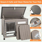 Dog House Outdoor & Indoor Anti-Chewing Iron e Dog Kennel Easy Clean and Assemble Openable Roo or Small to Medium Dog Breeds (32