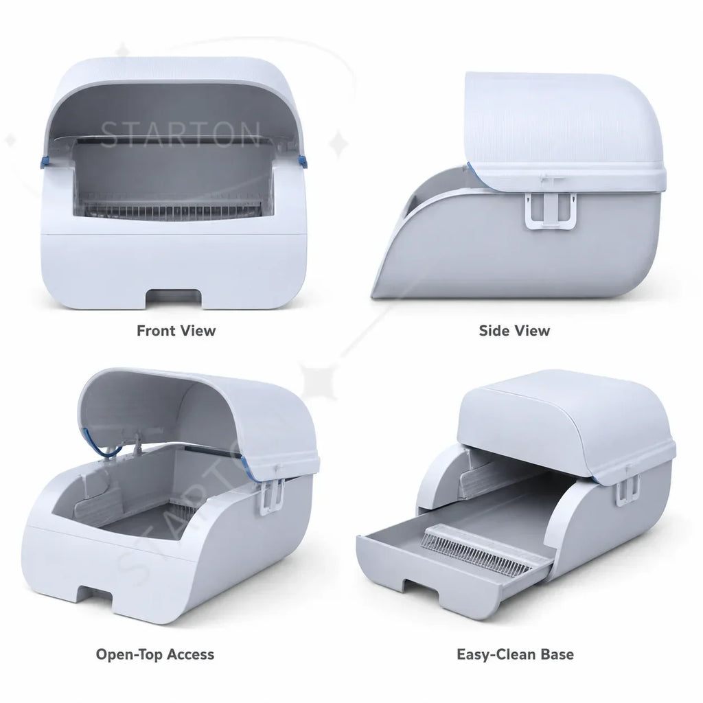 Cleaning Cat Litter Box for Automatic Odor Removal Sterilization Semi Enclosed