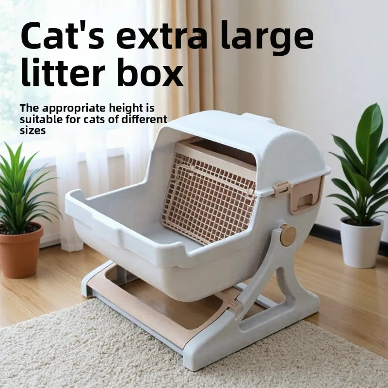 Semi-Automatic Self-Cleaning Cat Litter Box XXL Semi-Enclosed Four Seasons Cat Toilet Pet Supplies