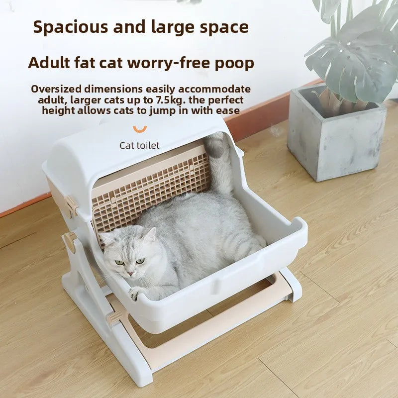 Semi-Automatic Self-Cleaning Cat Litter Box XXL Semi-Enclosed Four Seasons Cat Toilet Pet Supplies