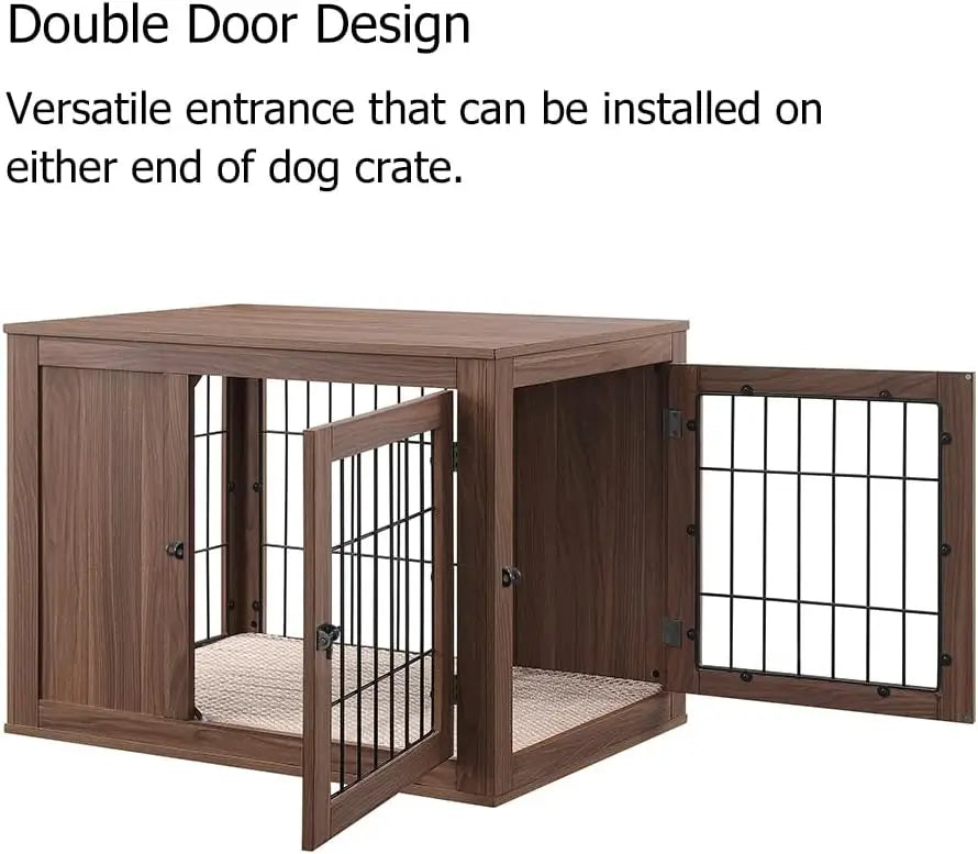 36 Inch Furniture Style Dog Crate with Cushion for Medium Dogs, Indoor Wire Cage