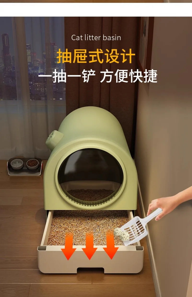 Cat Litter Box Extra Large Fully Enclosed Oversized To Reduce Splash Cat Toilet rabbit litter box cat litter drawer