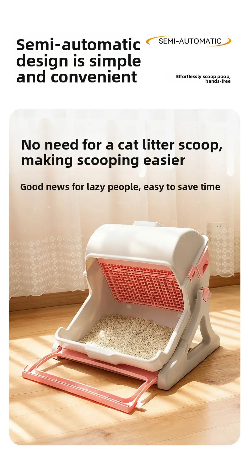 Semi-Automatic Self-Cleaning Cat Litter Box XXL Semi-Enclosed Four Seasons Cat Toilet Pet Supplies
