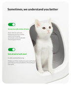 Extra Large Self-Cleaning Cat Litter Box, Enclosed Smart Toilet with Odor Control for Indoor Cats, Pet Furniture