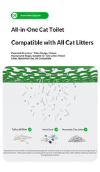 Extra Large Self-Cleaning Cat Litter Box, Enclosed Smart Toilet with Odor Control for Indoor Cats, Pet Furniture