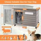 Dog House Outdoor & Indoor Anti-Chewing Iron e Dog Kennel Easy Clean and Assemble Openable Roo or Small to Medium Dog Breeds (32