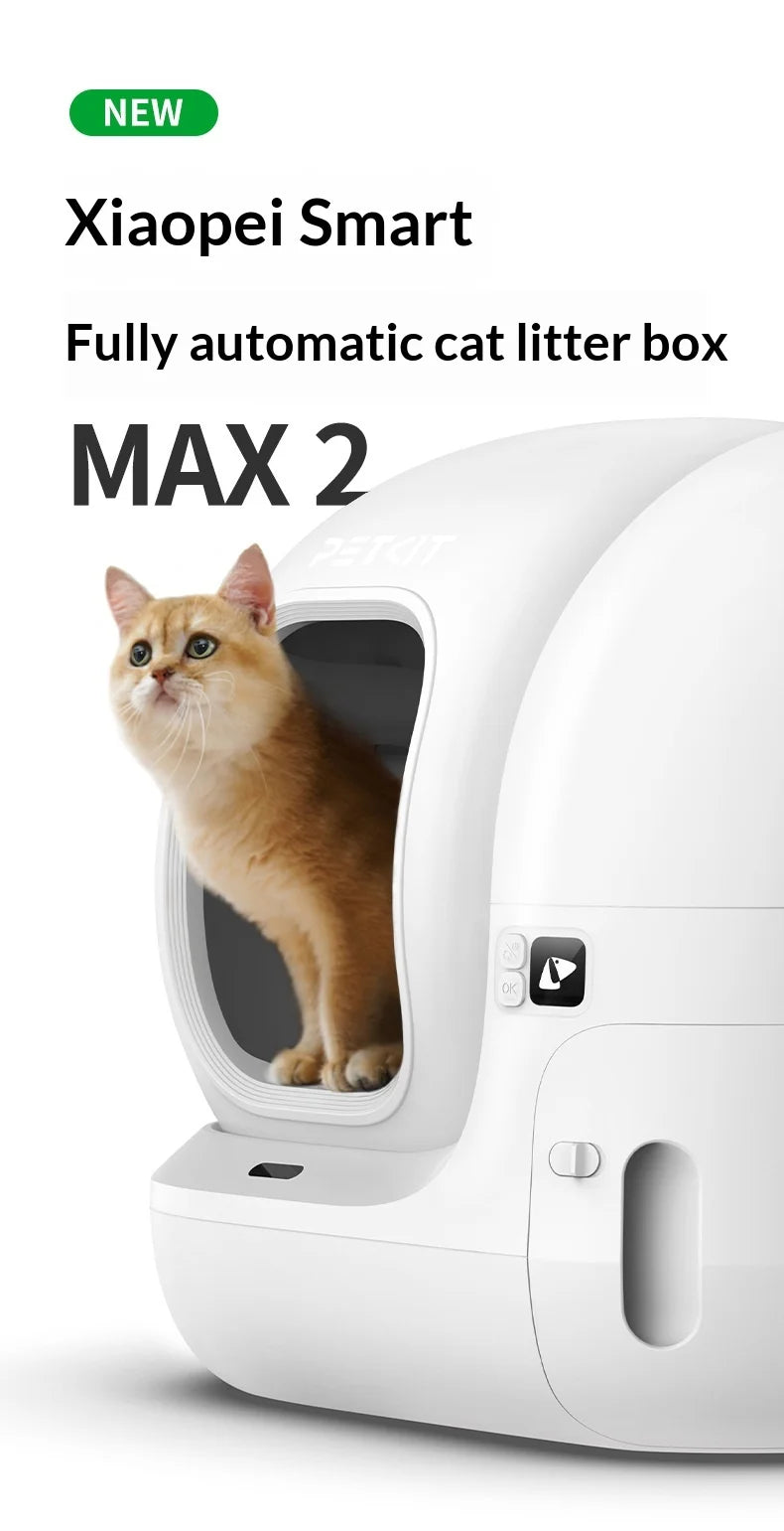 Extra Large Self-Cleaning Cat Litter Box, Enclosed Smart Toilet with Odor Control for Indoor Cats, Pet Furniture