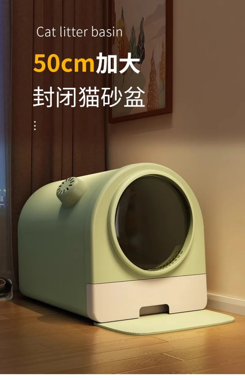 Cat Litter Box Extra Large Fully Enclosed Oversized To Reduce Splash Cat Toilet rabbit litter box cat litter drawer