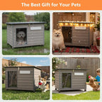 Dog House Outdoor & Indoor Anti-Chewing Iron e Dog Kennel Easy Clean and Assemble Openable Roo or Small to Medium Dog Breeds (32