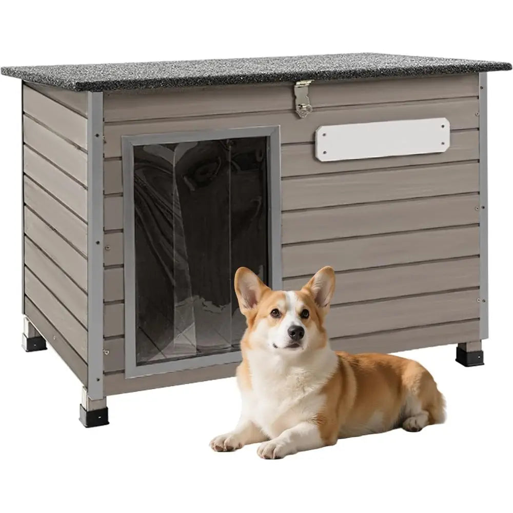Dog House Outdoor & Indoor Anti-Chewing Iron e Dog Kennel Easy Clean and Assemble Openable Roo or Small to Medium Dog Breeds (32