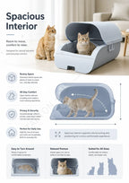 Cleaning Cat Litter Box for Automatic Odor Removal Sterilization Semi Enclosed